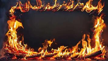 Expansive fiery rectangle with open center video
