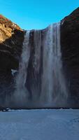 Waterfall Going Down From A Mountain video