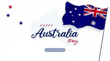 Australia Day 26th January motion with an Aussie flag illustration on isolated background video