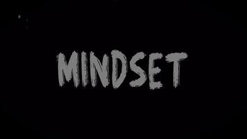Mindset text animation on a black background. grunge retro style text. video