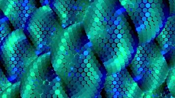 Futuristic Snake Scale Particle Flow in Sea Wave Colors. video
