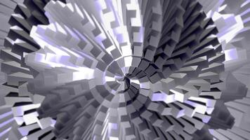 Geometric 3D Rotating Abstract Object in Steel Grey Tones. video
