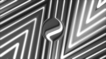 Animation of the Movement of Deformed Glowing Metal Lines in Space. video