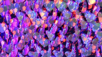 Floating, Chaotically Rotating in Zero Gravity, Multicolored Hearts. video