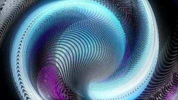 Animation of Rotating Rainbow Particles in a Spiral Form Floating in Space. video