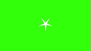 blinking star loop animation on green background, twinkling for festive holiday event video