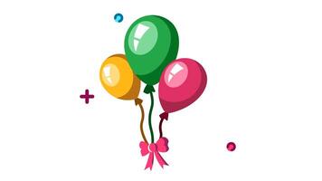 Balloon animated icon. Motion graphic animation happy new year themed video