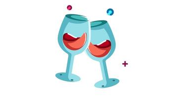 Wine animated icon. Motion graphic animation happy new year themed video