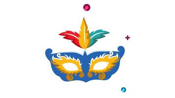 Purim mask animated icon. Motion graphic animation happy new year themed video