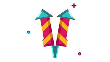 Firecracker animated icon. Motion graphic animation happy new year themed video