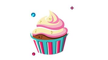 Cake animated icon. Motion graphic animation happy new year themed video