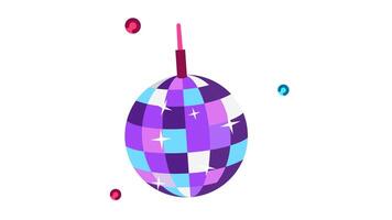 Disco animated icon. Motion graphic animation happy new year themed video