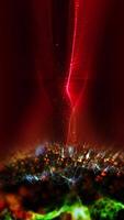 Magical waves of bright energy.High tech rainbow light ray particles and bokeh energy video