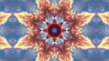 A kaleidoscopic design featuring hands in a symmetrical pattern against a blue background. video