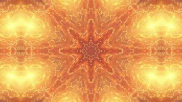 A vibrant kaleidoscopic pattern featuring fiery colors and abstract shapes. video