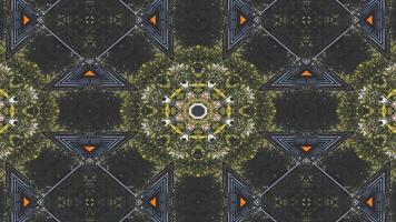 A vibrant geometric pattern featuring colorful shapes arranged symmetrically. video