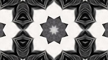 Abstract black and white floral design with layered patterns and textures. video