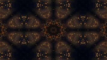 A symmetrical design featuring luminous golden patterns against a dark background. video