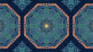 A symmetrical, abstract design featuring a central starburst against a dark, textured background. video