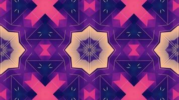 A vibrant, symmetrical pattern featuring geometric shapes in warm colors. video
