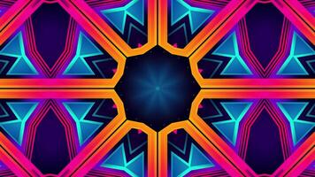 Abstract geometric design with vibrant colors and symmetrical patterns. video