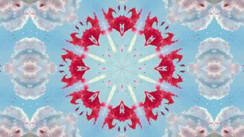 Abstract kaleidoscopic design featuring vibrant colors and intricate patterns. video
