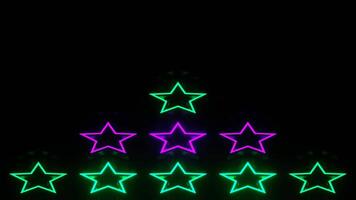 Turquoise and Purple Neon Star Lights Moving Background VJ Loop in 4K video