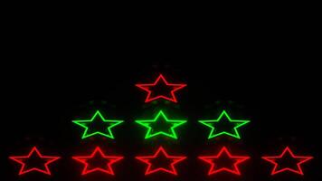 Red and Green Neon Star Lights Moving Background VJ Loop in 4K video