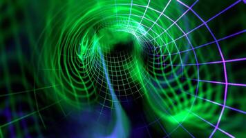 Purple and Turquoise Neon Frame Sci-Fi Wormhole Background VJ Loop in 4K video