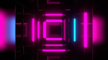 Cyan and Pink Strobes Through Square in Tunnel Background VJ Loop in 4K video