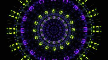 Purple and Light Green Neon Light Spherical Tunnel Background VJ Loop in 4K video