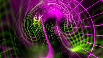 Pink and Light Green Neon Frame Sci-Fi Wormhole Background VJ Loop in 4K video