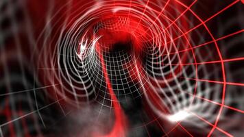 Red and White Neon Frame Sci-Fi Wormhole Background VJ Loop in 4K video