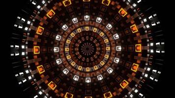 Orange and White Neon Light Spherical Tunnel Background VJ Loop in 4K video