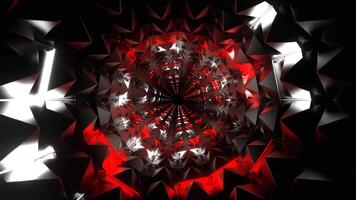 Red and White Neon Light in Spikes Tunnel Background VJ Loop in 4K video