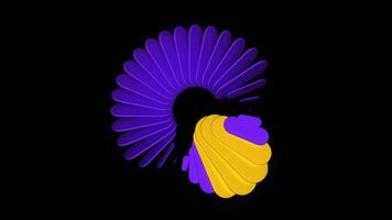 Purple and Yellow on Black Amazing Loading Screen Background VJ Loop in 4K video