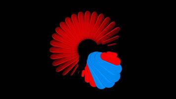 Red and Blue on Black Amazing Loading Screen Background VJ Loop in 4K video