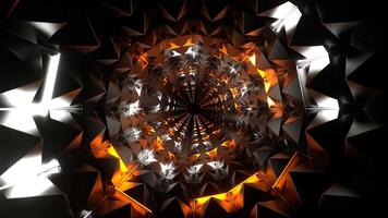 Orange and White Neon Light in Spikes Tunnel Background VJ Loop in 4K video