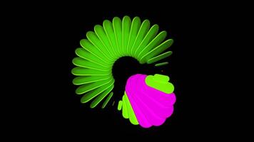 Light Green and Pink on Black Amazing Loading Screen Background VJ Loop in 4K video