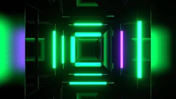 Purple and Turquoise Strobes Through Square in Tunnel Background VJ Loop in 4K video