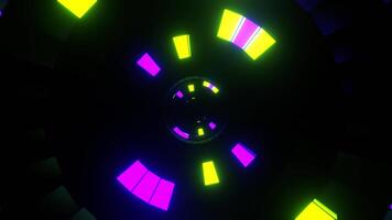 Purple and Light Green Neon Shimmer Spherical Tunnel Background VJ Loop in 4K video