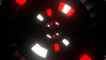 Red and White Neon Shimmer Spherical Tunnel Background VJ Loop in 4K video