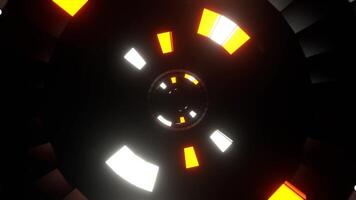 laranja e branco néon cintilar esférico túnel fundo vj ciclo dentro 4k video