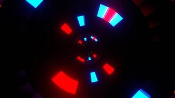 Red and Blue Neon Shimmer Spherical Tunnel Background VJ Loop in 4K video