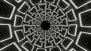 White Squares in Glossy Tunnel Background VJ Loop in 4K video