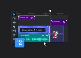 Expand the on the Timeline. Generating button. Increase the Duration of the Footage. illustration vector