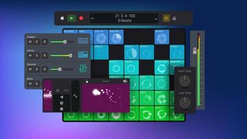 Daw Program for professional songwriting, beat making, editing, and mixing. Audio workstation software. illustration vector