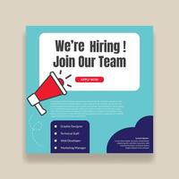 We are hiring or job vacancy social media post template or square web banner. - . vector
