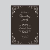 Minimalist wedding invitation card template design. - . vector