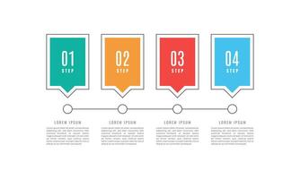 4 step infographic element. Business concept with 4 options and number, steps or processes. - . vector